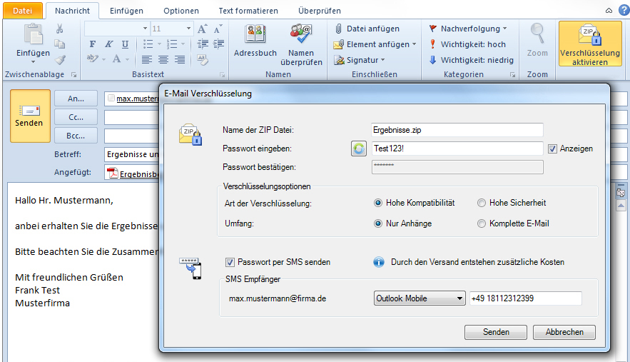 E-Mail Verschlüsselung, die Dank universellem Zip Format immer funktioniert.