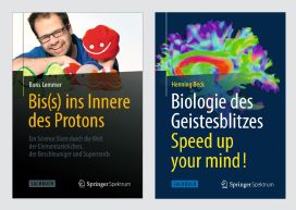 Cover der Sachbücher Bis(s) ins Innere des Protons und Biologie des Geistesblitzes-Speed up your min