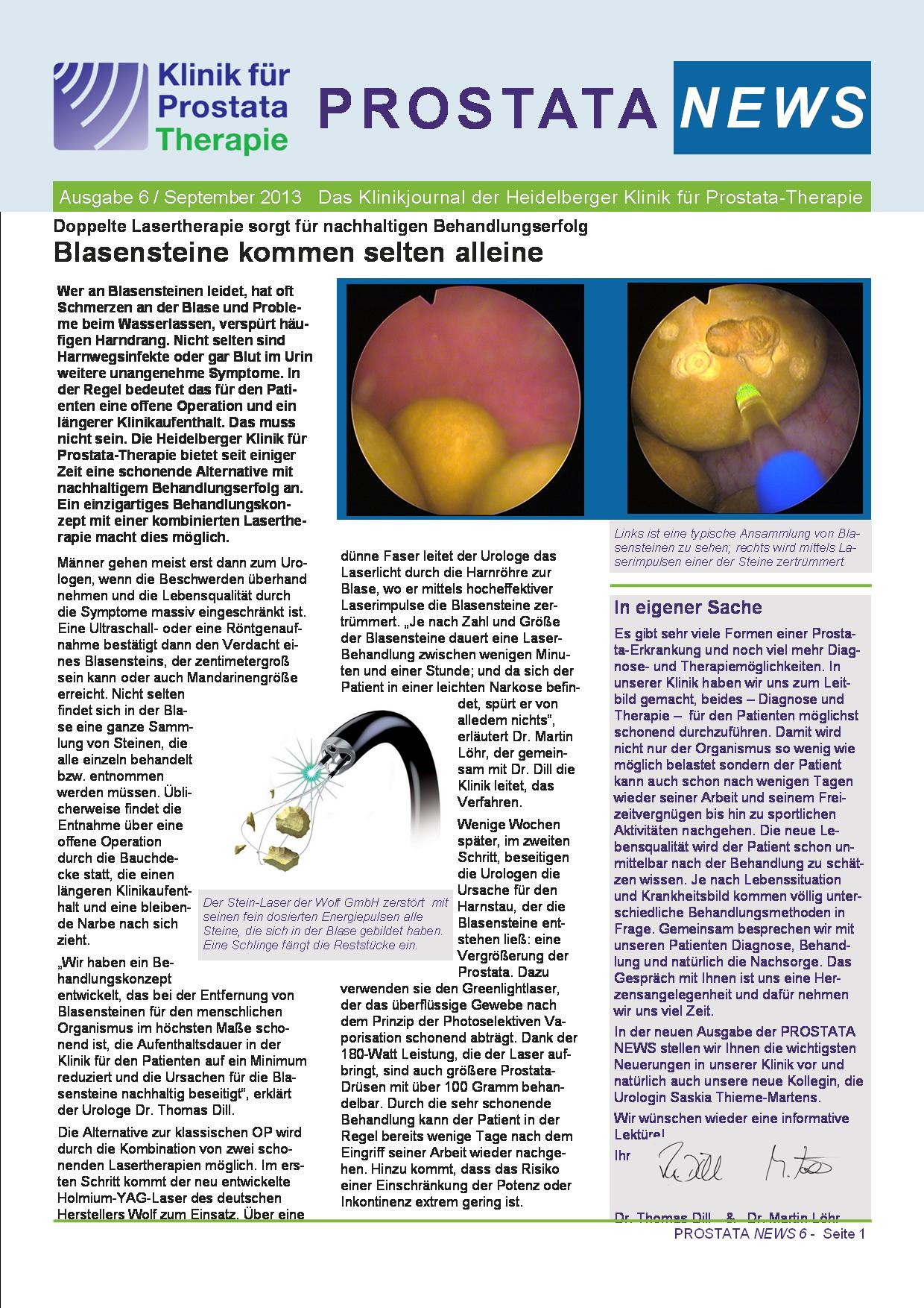 Die aktuelle Ausgabe der Prostata News gibt wichtige Informationen zur Wahl von Behandlungsverfahren