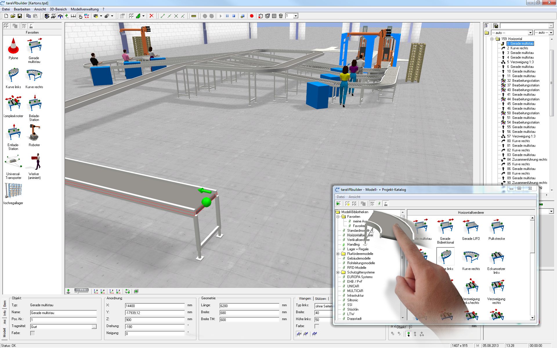 Mit Unterstützung von Touchpanel Produktion und Materialfluss planen: taraVRbuilder 2014 Mit Unterstützung von Touchpanel Produktion und Materialfluss planen: taraVRbuilder 2014