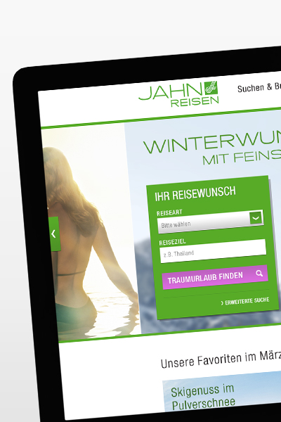 Das JAHN REISEN Portal ist für Desktop-PC und iPad optimiert Das JAHN REISEN Portal ist für Desktop-PC und iPad optimiert