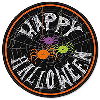 Partyteller im Spinnendesign für Halloween
