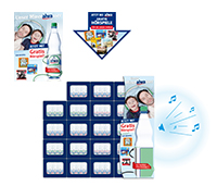 POS-Plakat, Meto-Pfeil und Palettenecke mit Soundmodul der Kampagne (Bild: alwa Mineralbrunnen GmbH)