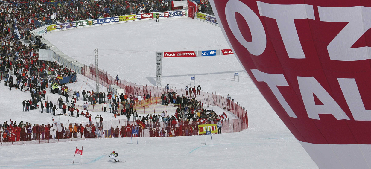 Zieleinlauf Ski Weltcup Sölden