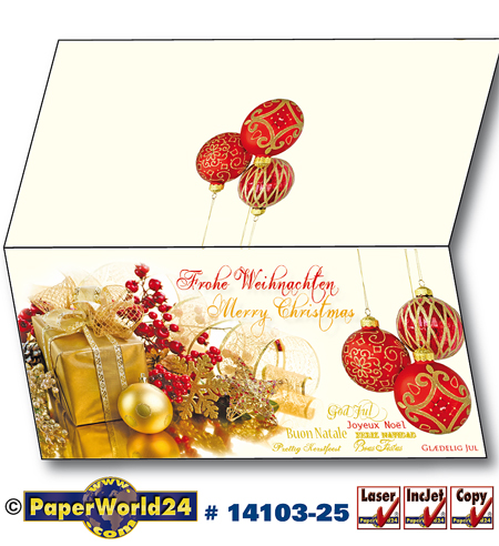 Weihnachtskarte zum selbst bedrucken von PaperWorld24.com