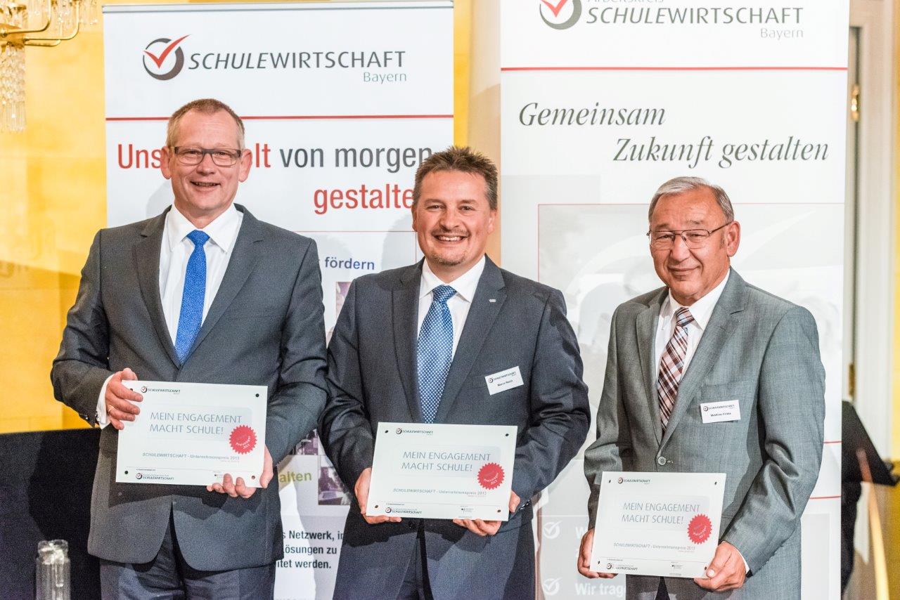 Die bayerischen Preisträger des Unternehmenspreis?Mein Engagement macht Schule?für das Jahr 2013