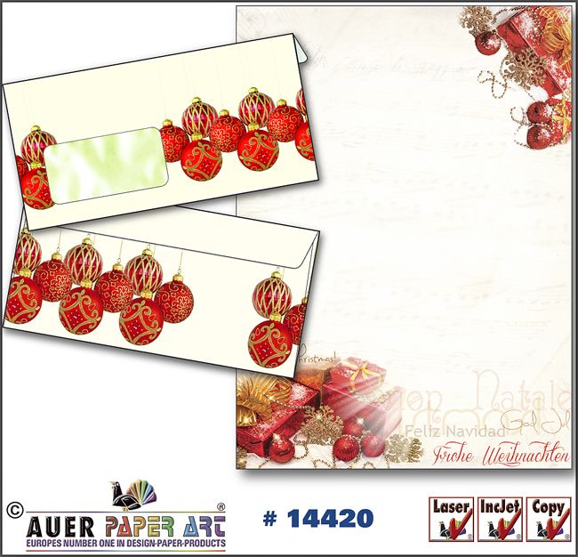Motivpapier und Briefpapier mit weihnachtlichen Motiven von Auer Paper Art