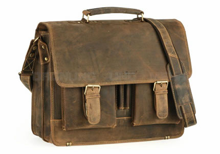 Greenburry Ledertasche Vintage aus Fettleder mit Notebookfach