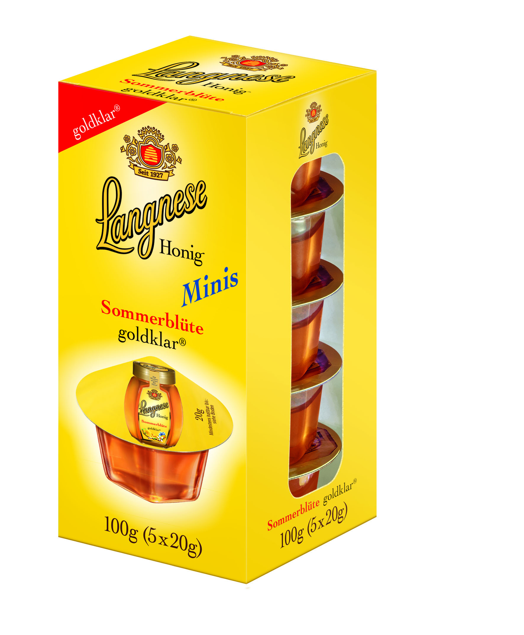 Langnese Minis Sommerblüte, goldklar in der praktischen Faltschachtel