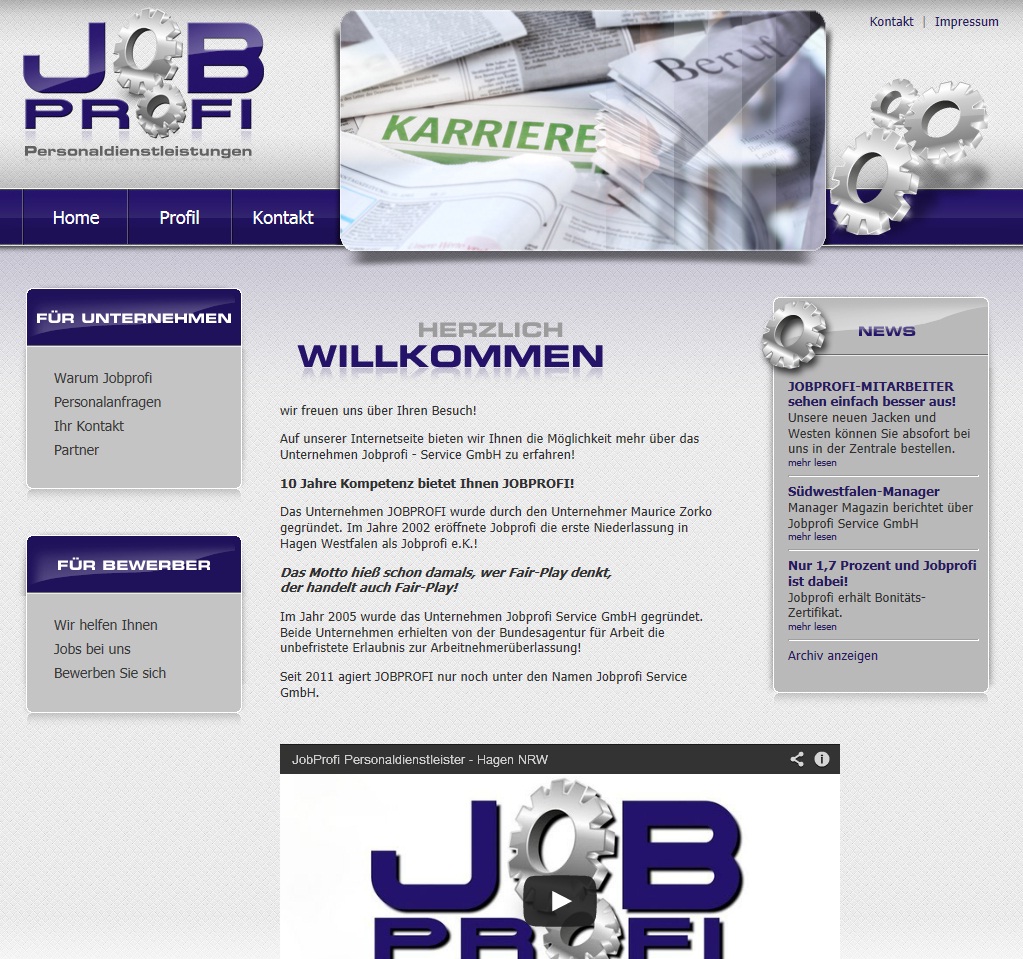 Referenz für Webdesign und Videoproduktion