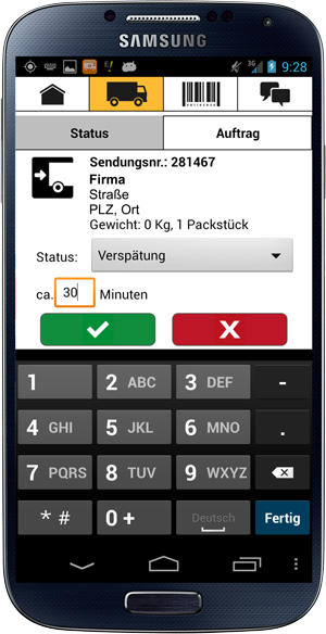 EURO-LOG AG - Verspätungsmeldung mit der App Mobile Track EURO-LOG AG - Verspätungsmeldung mit der App Mobile Track