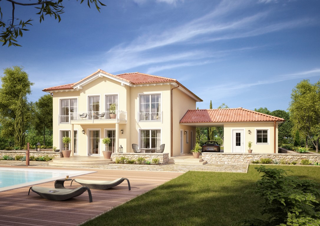 Massivhaus-Hersteller Kern-Haus: Stadtvilla Aurelio, Gartenansicht