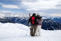 Panorama mit Skifahrern 2 - Skizentrum Hochpustertal (Ski)Hit Osttirol)