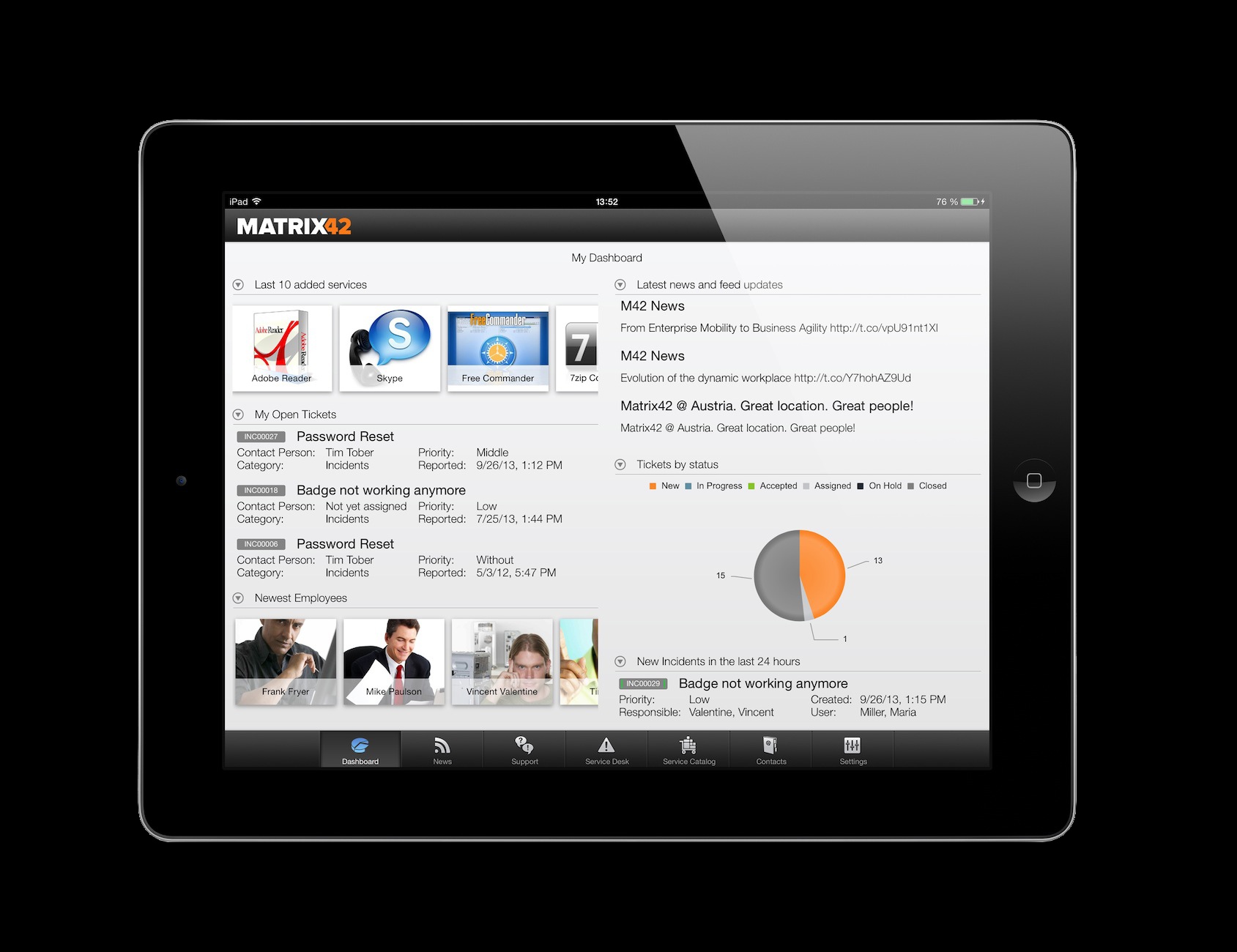 Die neue iPad App von Matrix 42: M42Mobile HD