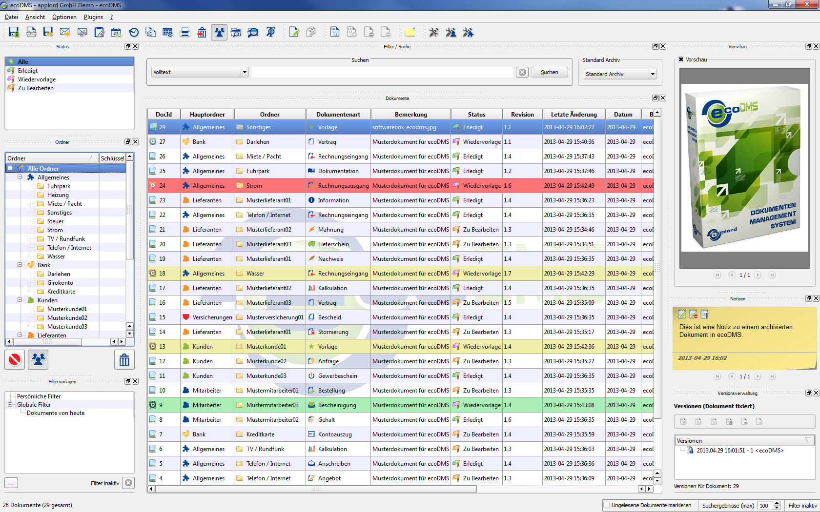 Dokumentenmanagementsystem ecoDMS im Web, mobil als App, lokal und im Netzwerk nutzen