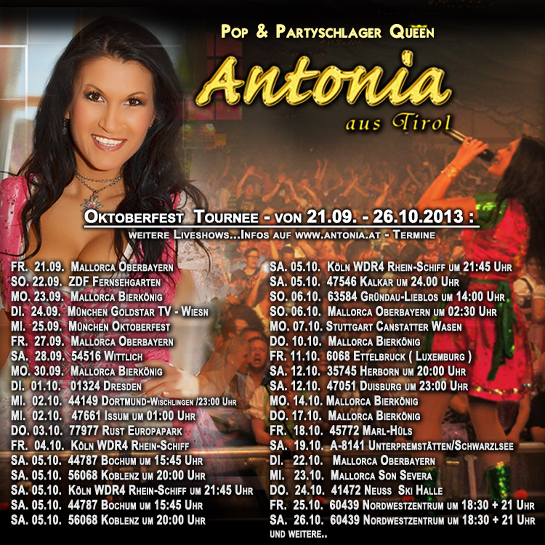 Sängerin Antonia aus Tirol auf Oktoberfest Tournee