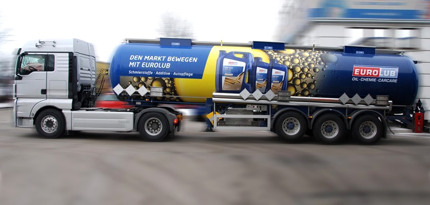 Mit Silber wurde die Tanklaster-Beklebung von ADVERMA für EUROLUB prämiert.