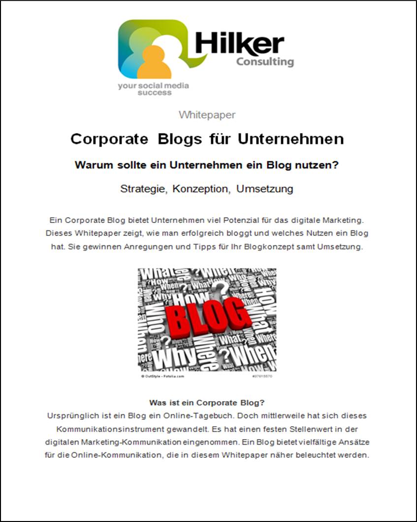 Whitepaper: Corporate Blogs für Unternehmen