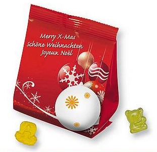 Fruchtgummis im weihnachtlichen Gewand