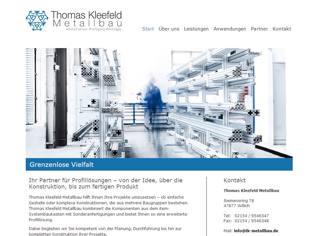 Die neue Homepage von Thomas Kleefeld Metallbau ist online. Die neue Homepage von Thomas Kleefeld Metallbau ist online.