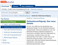 Auf formblitz.de finden Verbraucher eine Patientenverfügung zum Download und viele Tipps zum Thema. Auf formblitz.de finden Verbraucher eine Patientenverfügung zum Download und viele Tipps zum Thema.