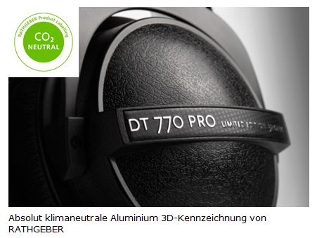 Komplett klimaneutrale Aluminium 3D-Kennzeichnung von RATHGEBER Komplett klimaneutrale Aluminium 3D-Kennzeichnung von RATHGEBER