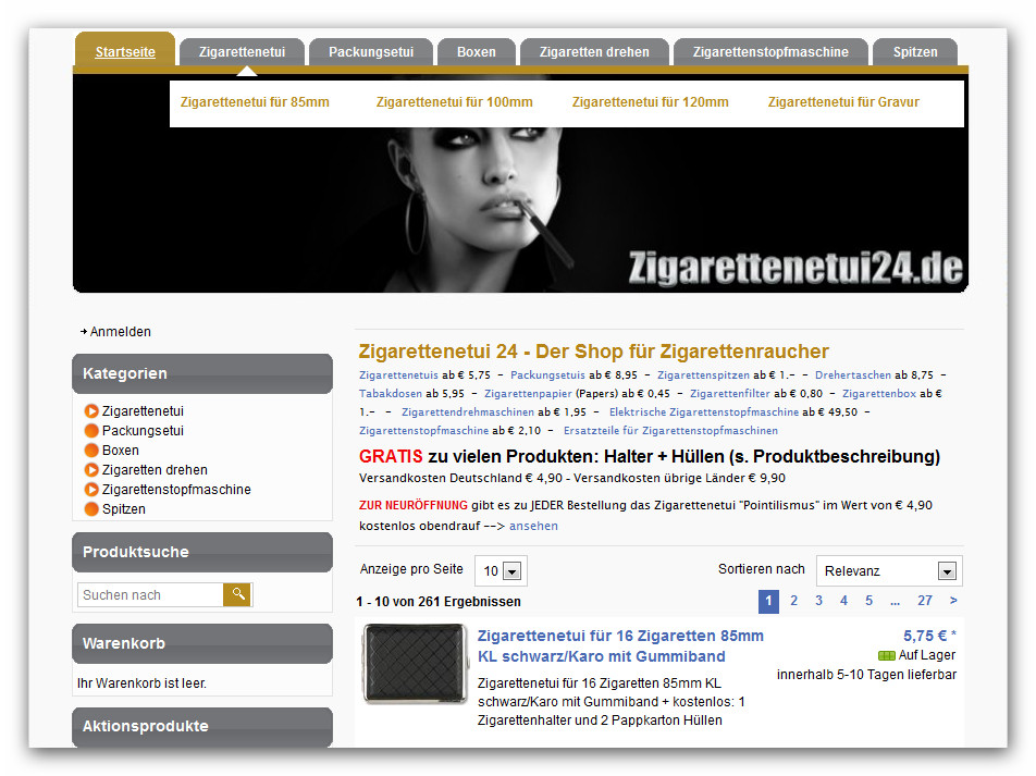 Zigarettenetuis und mehr