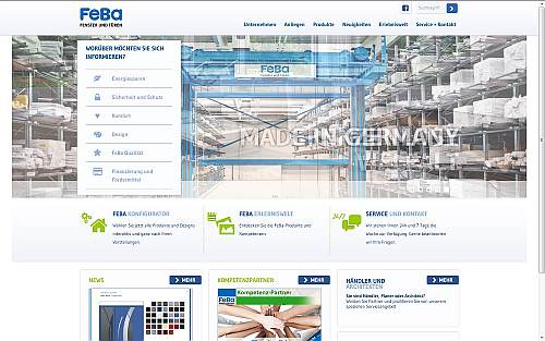 Relaunch feba.de mit Fensterkonfigurator