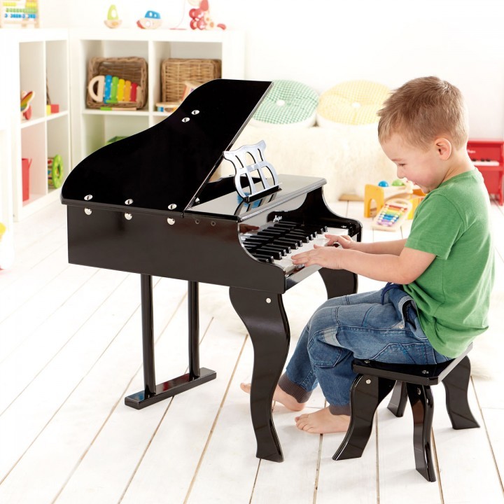 Kindergeschenk: Wunderschöner Spielzeug Flügel mit Hocker, Schwarz, von Hape Kindergeschenk: Wunderschöner Spielzeug Flügel mit Hocker, Schwarz, von Hape