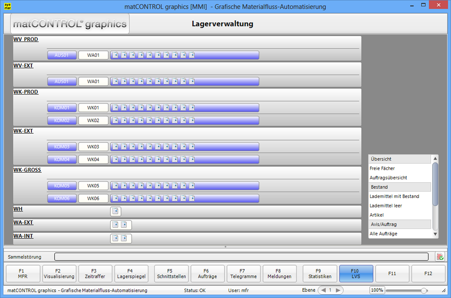 Die grafisch aufbereitete Lagerverwaltung in matCONTROL graphics