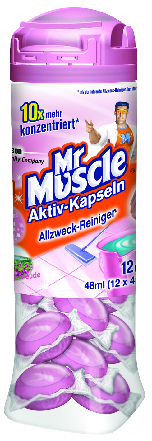 Die innovativen Mr Muscle Aktiv-Kapseln sorgen im Handumdrehen für Sauberkeit im ganzen Haus.