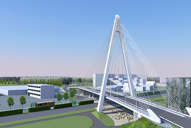 WOLFF&MÜLLER baut neue Schrägseilbrücke WOLFF&MÜLLER baut neue Schrägseilbrücke