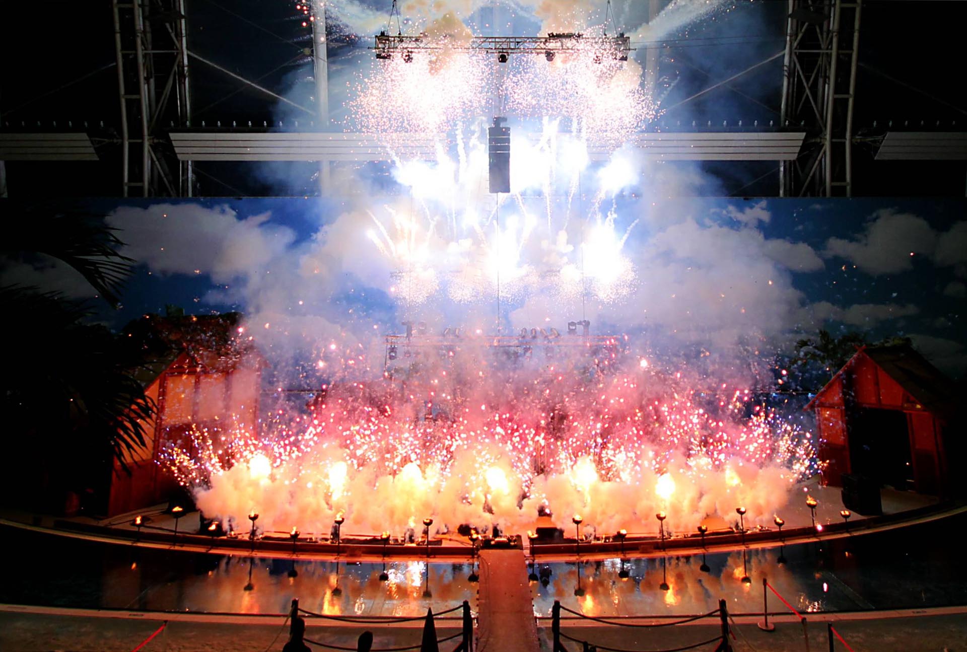 Indoor-Feuerwerk an der Südsee