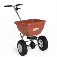 Der Flex-Select-Streuer SP-340ES mit 40 Liter Behältervolumen und Fahrgestell aus Edelstahl
