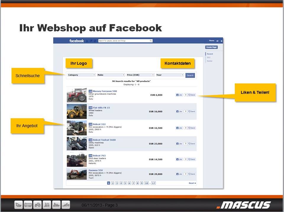 eue Mascus Anwendung für Facebook-Firmenseiten eue Mascus Anwendung für Facebook-Firmenseiten
