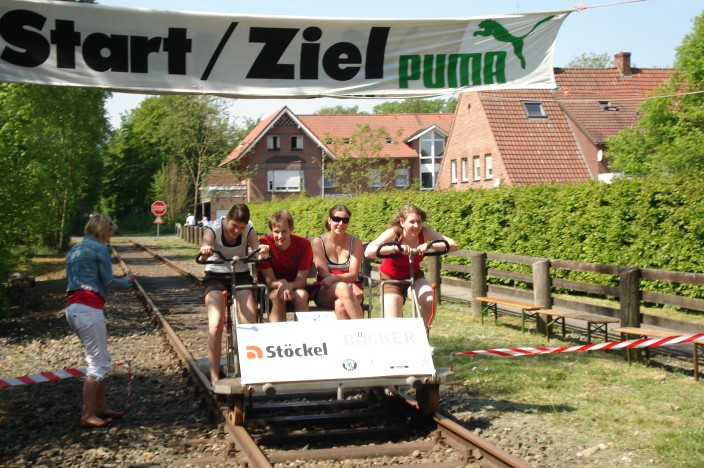 Riesengaudi verspricht das Draisinenrennen um die Deutsche Meisterschaft vom 1. bis 4 Mai 2014. Anme Riesengaudi verspricht das Draisinenrennen um die Deutsche Meisterschaft vom 1. bis 4 Mai 2014. Anme