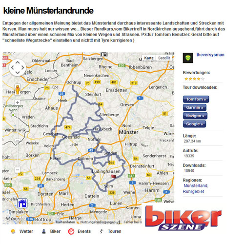 Kleine Münsterlandrunde auf bikerszene.de