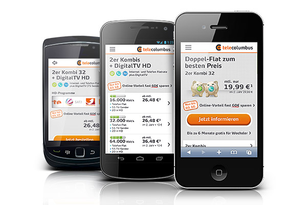triplesense realisiert mobile Website für Tele Columbus triplesense realisiert mobile Website für Tele Columbus