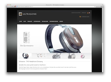 Die Ultrasone Kopfhörer-Manufaktur präsentiert ihre neue Webseite