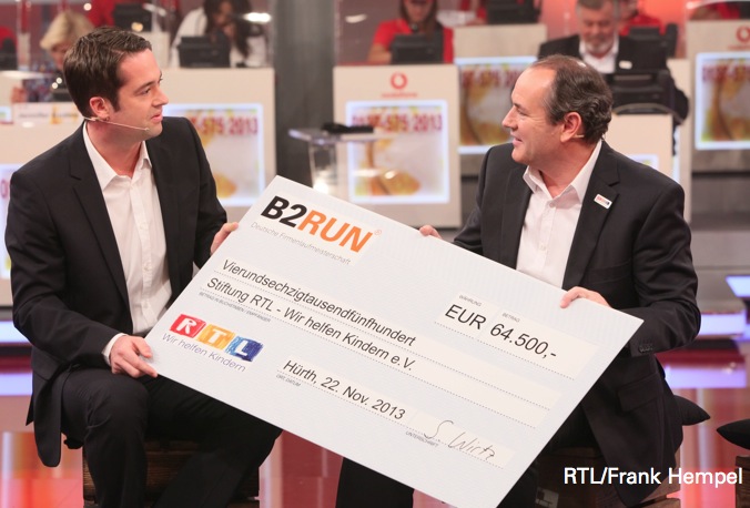 B2RUN Spendenscheckübergabe an RTL B2RUN Spendenscheckübergabe an RTL