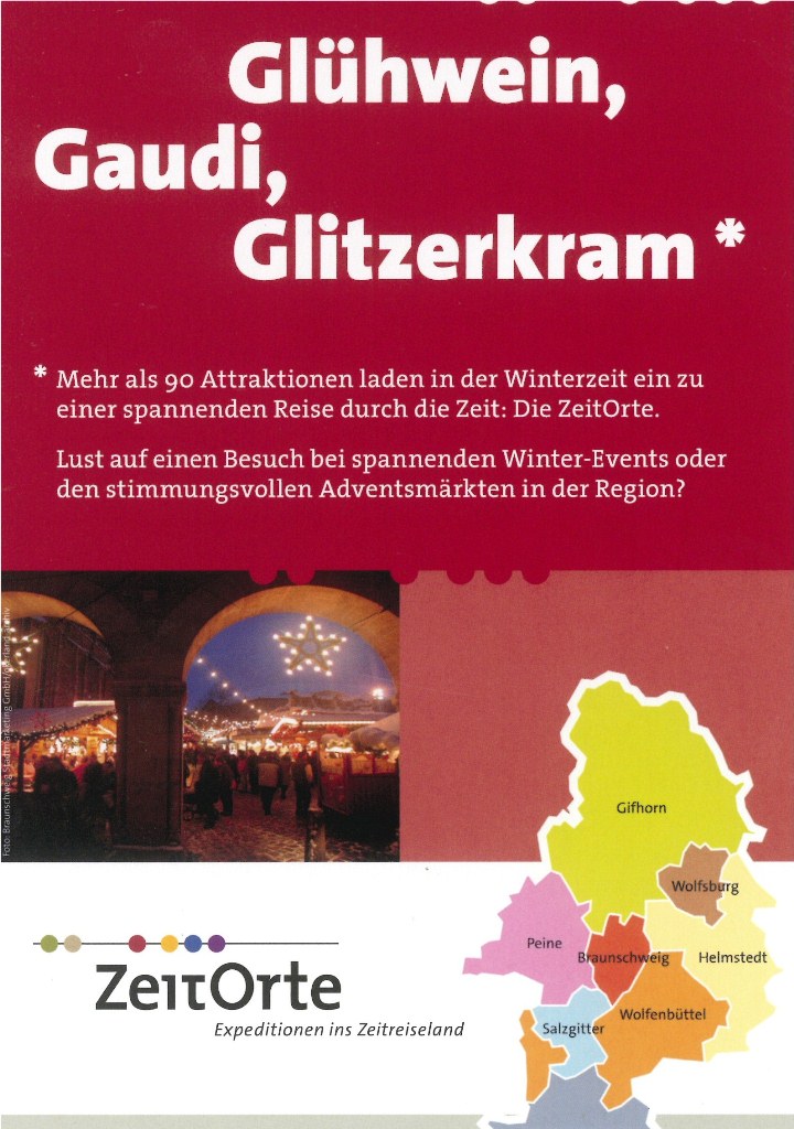 Glühwein, Gaudi, Glitzerkram in der Region Braunschweig-Wolfsburg Glühwein, Gaudi, Glitzerkram in der Region Braunschweig-Wolfsburg