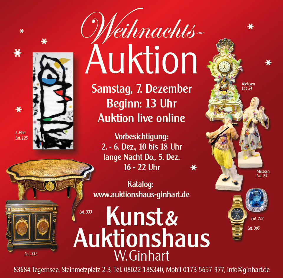 Plakat zur Weihnachtsauktion am 7.12.2013