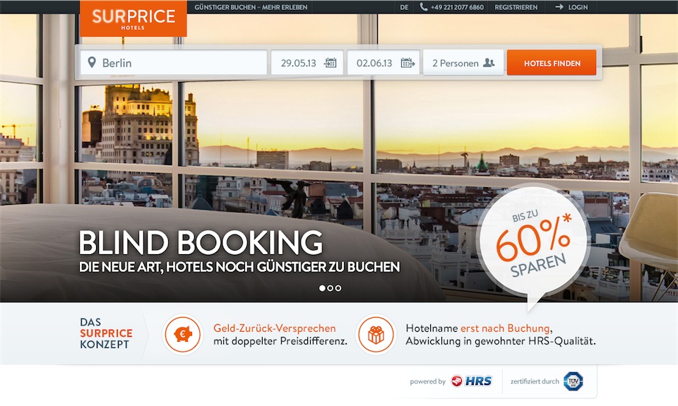 demodern gestaltet das Hotel-Blind-Booking-Portal SURPRICE demodern gestaltet das Hotel-Blind-Booking-Portal SURPRICE