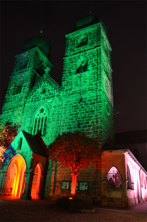 Die erleuchtete Gangolfskirche Die erleuchtete Gangolfskirche