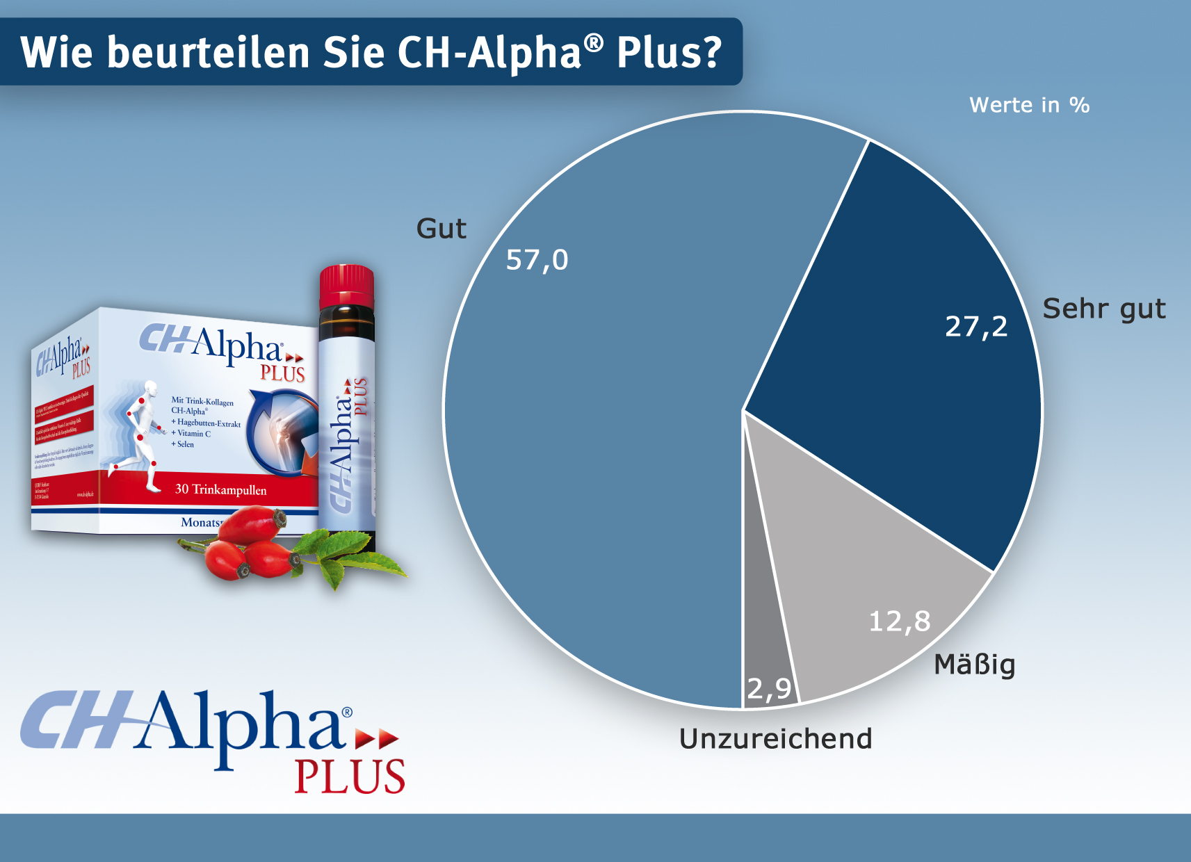 Rund 85 Prozent der Anwender beurteilen CH-Alpha Plus mit gut oder sehr gut. Rund 85 Prozent der Anwender beurteilen CH-Alpha Plus mit gut oder sehr gut.