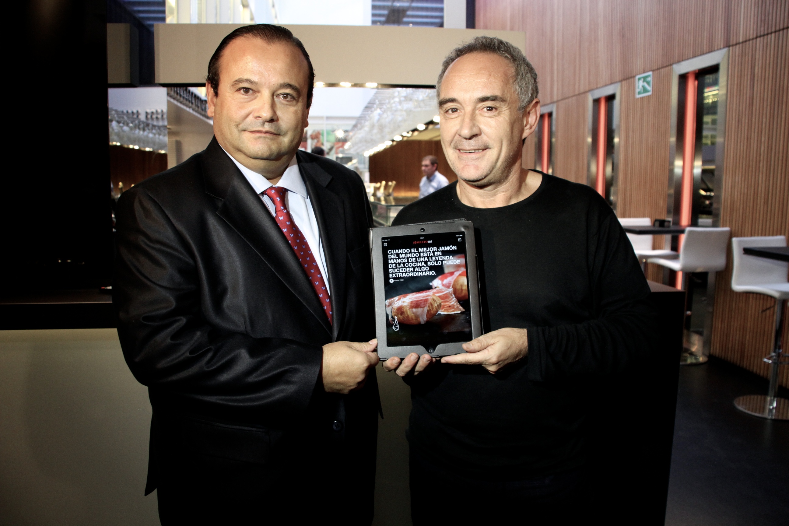 Kochikone Ferran Adria und Jose Gomez von Joselito präsentieren ihr Projekt JoselitoLab