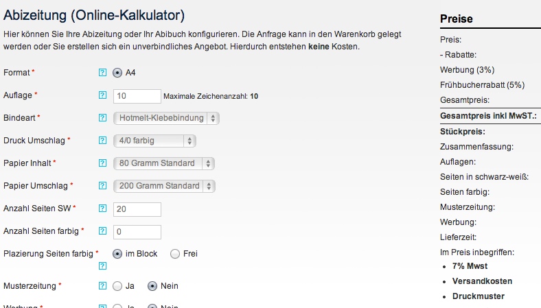 Abibuch Kalkulator