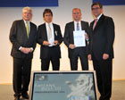 Wirtschaftsminister Martin Zeil, Reiner Pientka/Ludwig Hank (TECOPS), Ralf Broschulat (Ernst&Young)