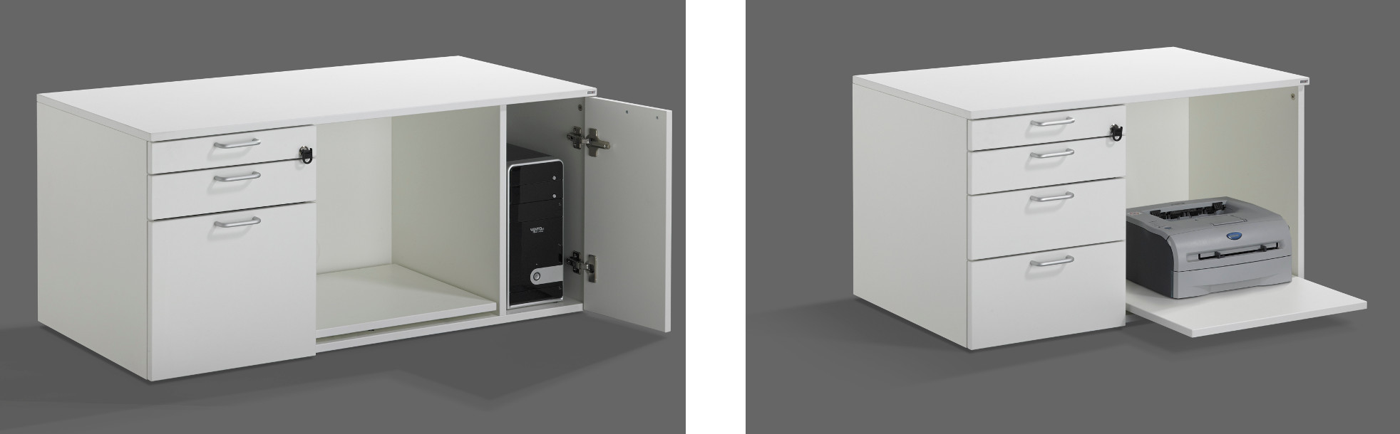 Der LEUWICO Technikcontainer in der 120 cm breiten Variante und als 95 cm Variante Der LEUWICO Technikcontainer in der 120 cm breiten Variante und als 95 cm Variante