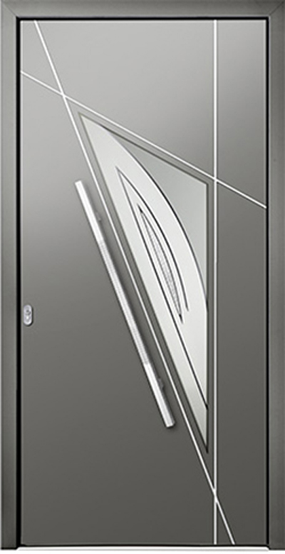 Alu-Haustür Modell Agger aus der Serie Pure. Foto: Wirus-Fenster Alu-Haustür Modell Agger aus der Serie Pure. Foto: Wirus-Fenster